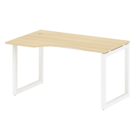 Metal System Quattro Стол криволинейный левый на О-образном м/к 50БО.СА-2 (L) Акация Лорка/Металл Бе