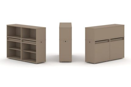 Estetica Набор №1. Тумба двойная+низкая надставка ES.NB.2N-1 Латте 1500*410*1135