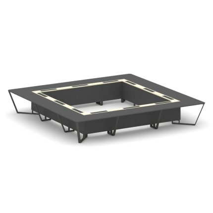 Steel Meet Стол переговорный квадратный KMK-PR.B.SP-24K Антрацит/Ваниль Глянец/Металл Антрацит 4800*