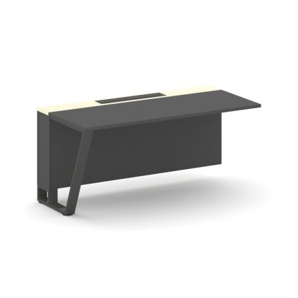 Steel Meet Завершающий модуль KMK-PR.B.SPZO-16(L) Антрацит/Ваниль Глянец/Металл Антрацит 1600*800*75