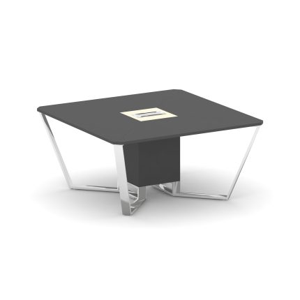 Steel Meet Стол переговорный квадратный MM-PR.B.SP-08 Антрацит/Ваниль Глянец/Нержавеющая Сталь/Хром