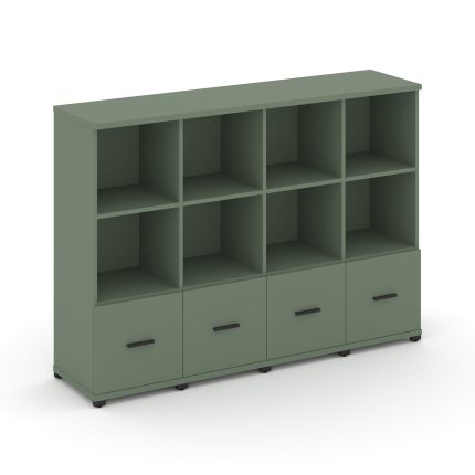 Concept Шкаф 4 узкие секции, 3 ниши CN.STU-341 B Кобо/Металл Черный 1668*420*1186