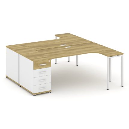 Concept Рабочая станция CN.DSA-402 W Дуб Винченцо/Белый Бриллиант/Металл Белый 2000*1180*750