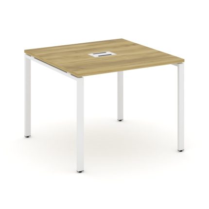 Concept Стол переговорный (1 столешница) CN.PRG-011 Дуб Винченцо/Металл Белый 980*980*750