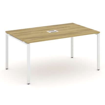 Concept Стол переговорный (1 столешница) CN.PRG-014 Дуб Винченцо/Металл Белый 1580*980*750