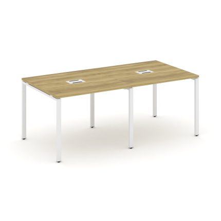 Concept Стол переговорный (2 столешницы) CN.PRG-021 Дуб Винченцо/Металл Белый 1960*980*750