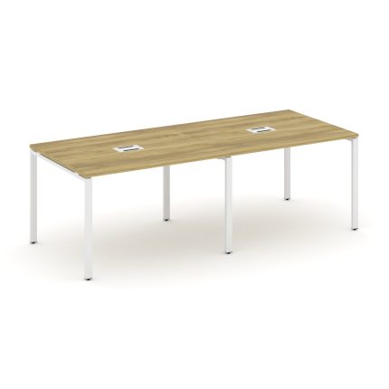 Concept Стол переговорный (2 столешницы) CN.PRG-022 Дуб Винченцо/Металл Белый 2360*980*750