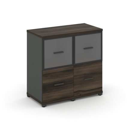 Concept Шкаф 2 узкие секции, 2 ниши CN.STU-222 RPB A Дуб Мали/Антрацит/Металл Антрацит/Прозрачный 83