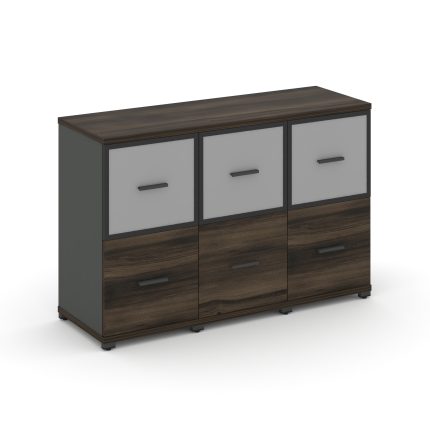 Concept Шкаф 3 узкие секции, 2 ниши CN.STU-232 RMB A Дуб Мали/Антрацит/Металл Антрацит/Сатин 1252*42