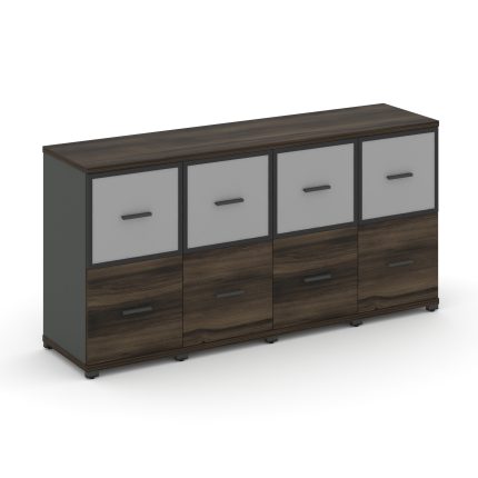 Concept Шкаф 4 узкие секции, 2 ниши CN.STU-242 RMB A Дуб Мали/Антрацит/Металл Антрацит/Сатин 1668*42