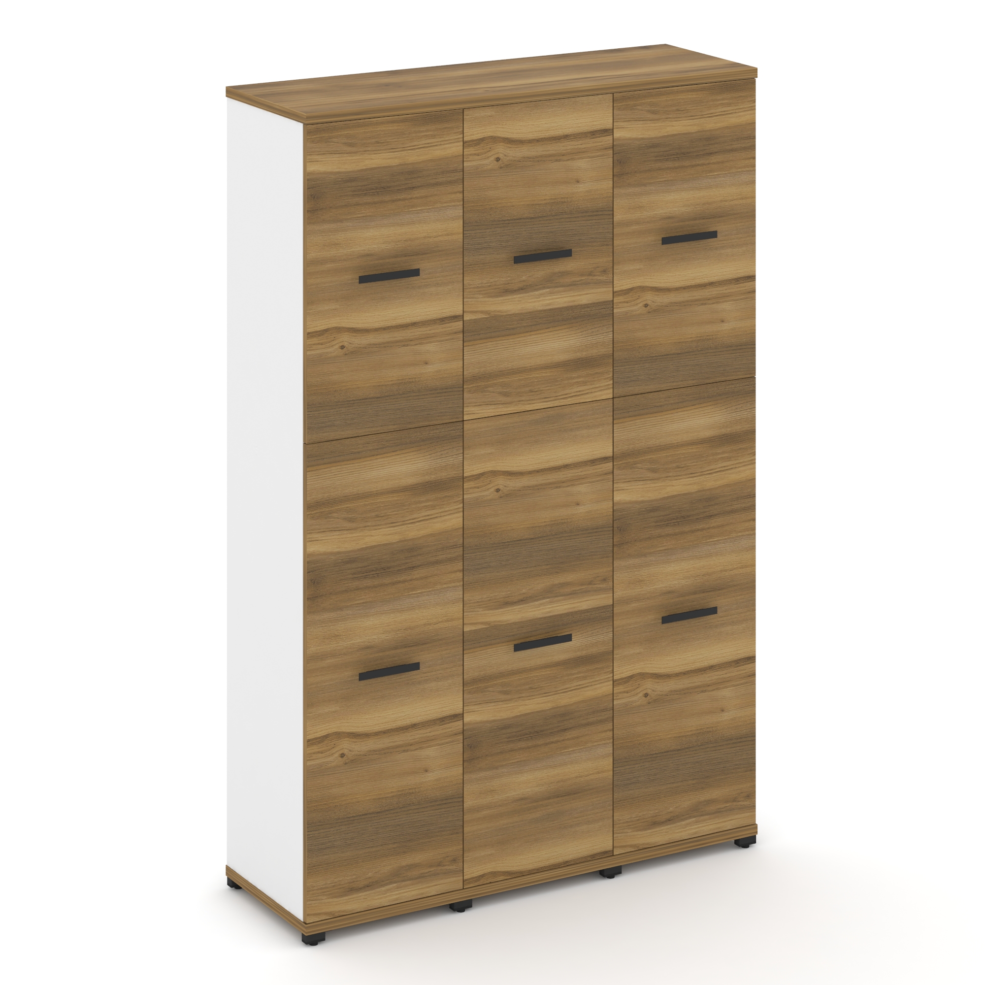 Concept Шкаф 3 узкие секции, 5 ниш CN.STU-535 B Сандал Янтарный/Белый Бриллиант/Металл Черный 1252*4