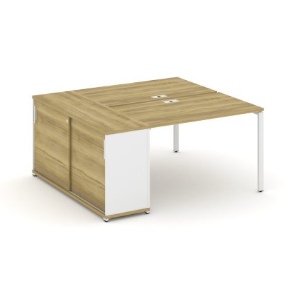 Concept Рабочая станция с опорным шкафом-купе CN.DRS-234 W Дуб Винченцо/Белый Бриллиант/Металл Белый
