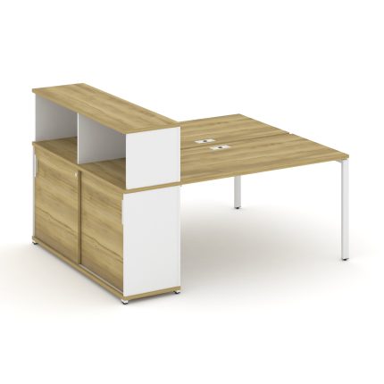 Concept Рабочая станция с опорным шкафом-купе с надставкой низ. CN.DRS-239 W Дуб Винченцо/Белый Брил