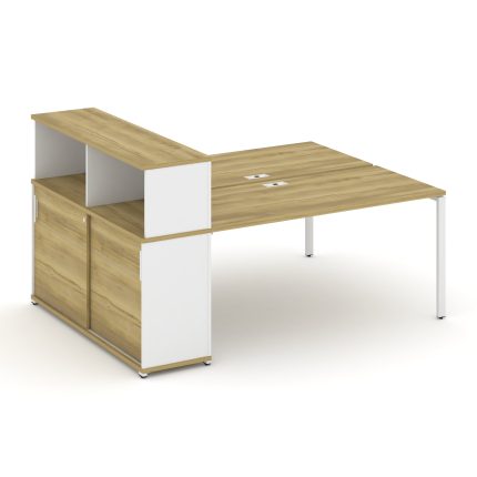 Concept Рабочая станция с опорным шкафом-купе с надставкой низ. CN.DRS-240 W Дуб Винченцо/Белый Брил