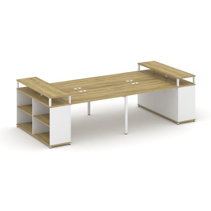 Concept Рабочая станция с опорными стеллажами с верх. горизонтами CN.DRS-250 Дуб Винченцо/Белый Брил