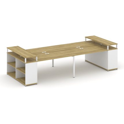 Concept Рабочая станция с опорными стеллажами с верх. горизонтами CN.DRS-251 Дуб Винченцо/Белый Брил