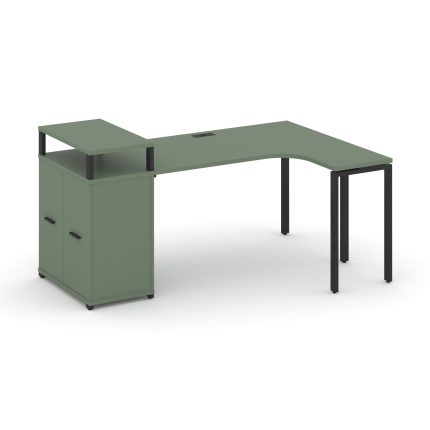 Concept Стол эргономичный с опорным распаш. шкафом с верх. горизонтом CN.SA-211(R) A Кобо/Антрацит/М