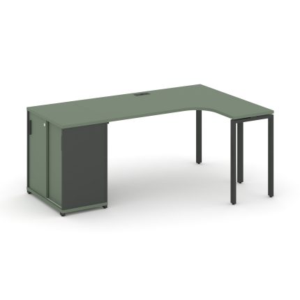 Concept Стол эргономичный с опорным шкафом-купе  CN.SA-218(R) A Кобо/Антрацит/Металл Антрацит 2000*1