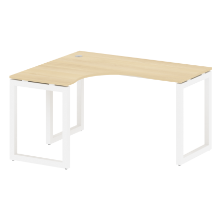 Metal System Quattro Стол криволинейный левый на О-образном м/к 50БО.СА-3 (L) Акация Лорка/Металл Бе