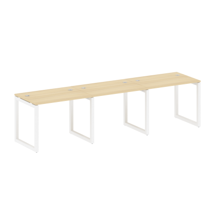 Metal System Quattro Рабочая станция на 3 места на О-образном м/к 50БО.СМ-3.1 Акация Лорка/Металл Бе