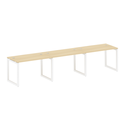 Metal System Quattro Рабочая станция на 3 места на О-образном м/к 50БО.СМ-3.2 Акация Лорка/Металл Бе