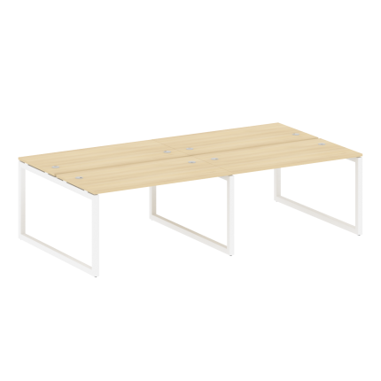 Metal System Quattro Рабочая станция на 4 места на О-образном м/к 50БО.СМ-4.3 Акация Лорка/Металл Бе