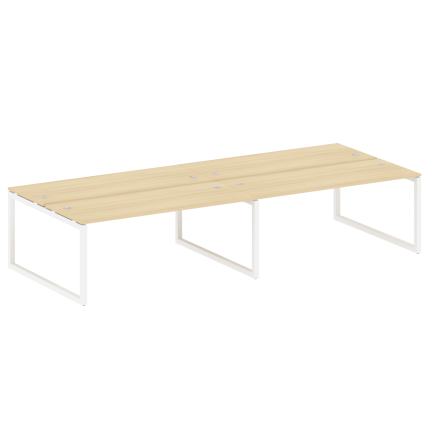 Metal System Quattro Рабочая станция на 4 места на О-образном м/к 50БО.СМ-4.5 Акация Лорка/Металл Бе