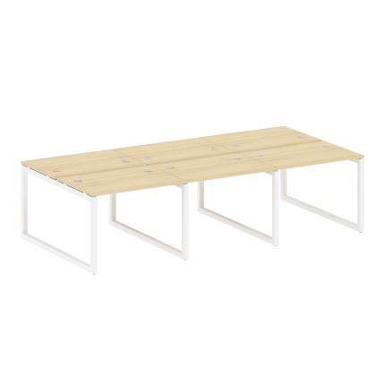 Metal System Quattro Рабочая станция на 6 раб. мест на О-образном м/к 50БО.СМ-6.1 Акация Лорка/Метал