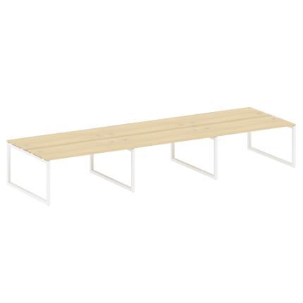 Metal System Quattro Рабочая станция на 6 раб. мест на О-образном м/к 50БО.СМ-6.4 Акация Лорка/Метал