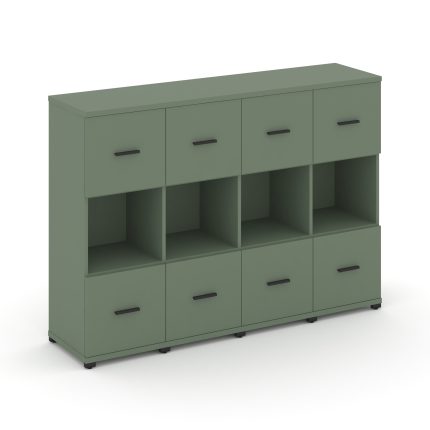 Concept Шкаф 4 узкие секции, 3 ниши CN.STU-345 B Кобо/Металл Черный 1668*420*1186