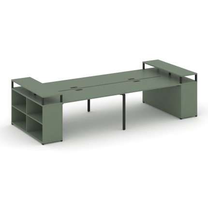 Concept Рабочая станция с опорными стеллажами с верх. горизонтами CN.DRS-249 Кобо/Металл Черный 2800