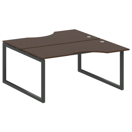 Metal System Quattro Рабочая станция криволинейная на О-образном м/к 50БО.РАС-СА-2.1 Венге Цаво/Мета