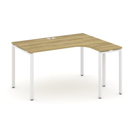 Concept Стол эргономичный CN.SA-001(R) Дуб Винченцо/Металл Белый 1380*1180*750