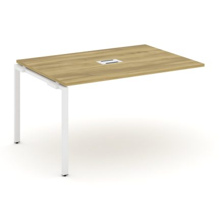 Concept Проходной наборный элемент переговорного стола CN.NPRG-013 Дуб Винченцо/Металл Белый 1380*98
