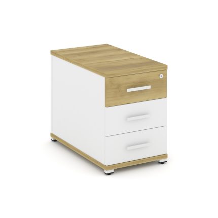 Concept Тумба опорная/приставная 3 ящ.  CN.TGO-001 W Дуб Винченцо/Белый Бриллиант/Металл Белый 420*7