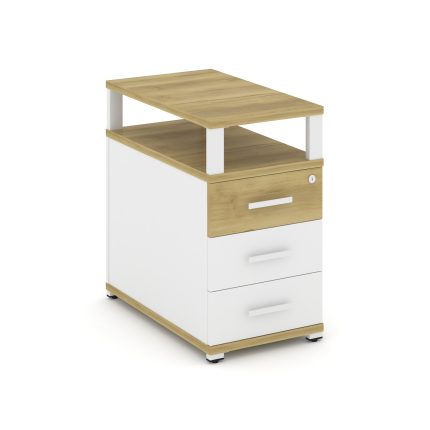 Concept Тумба приставная 3 ящ. с надставкой CN.TGP-001 W Дуб Винченцо/Белый Бриллиант/Металл Белый 4