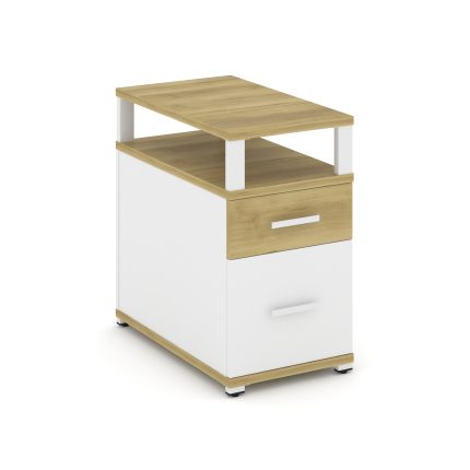 Concept Тумба приставная 1 ящ.+1 распаш. фасад с надставкой CN.TGP-002 W Дуб Винченцо/Белый Бриллиан
