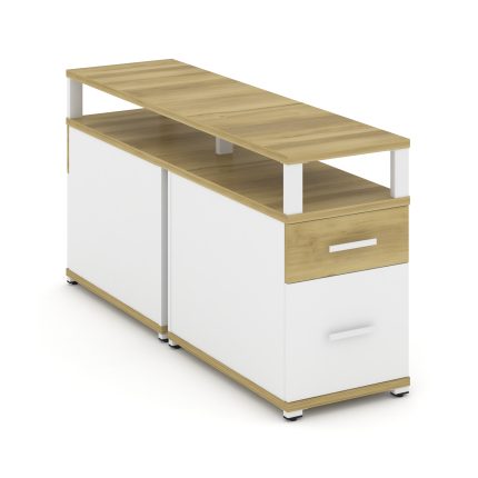 Concept Тумба двухсторонняя приставная 1 ящ.+1 распаш. фасад с надставкой. CN.DTGP-002 W Дуб Винченц