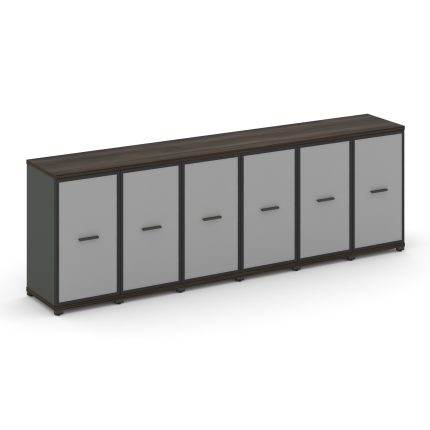 Concept Шкаф 6 узких секций, 2 ниши CN.STU-263 RMB A Дуб Мали/Антрацит/Металл Антрацит/Сатин 2500*42