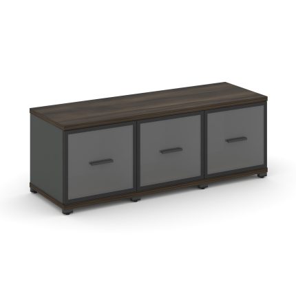 Concept Шкаф 3 узкие секции, 1 ниша CN.STU-133 RPB A Дуб Мали/Антрацит/Металл Антрацит/Прозрачный 12