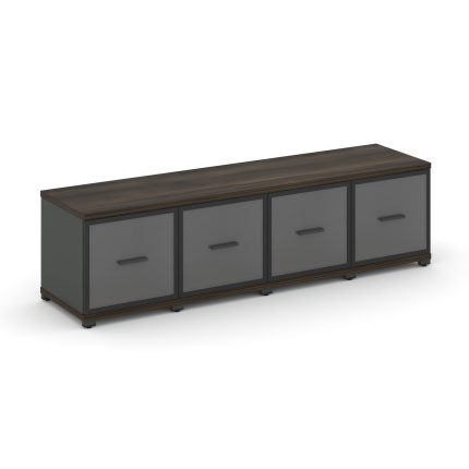 Concept Шкаф 4 узкие секции, 1 ниша CN.STU-143 RPB A Дуб Мали/Антрацит/Металл Антрацит/Прозрачный 16