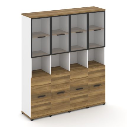 Concept Шкаф 4 узкие секции, 5 ниш  CN.STU-543 RPB B Сандал Янтарный/Белый Бриллиант/Металл Черный/П