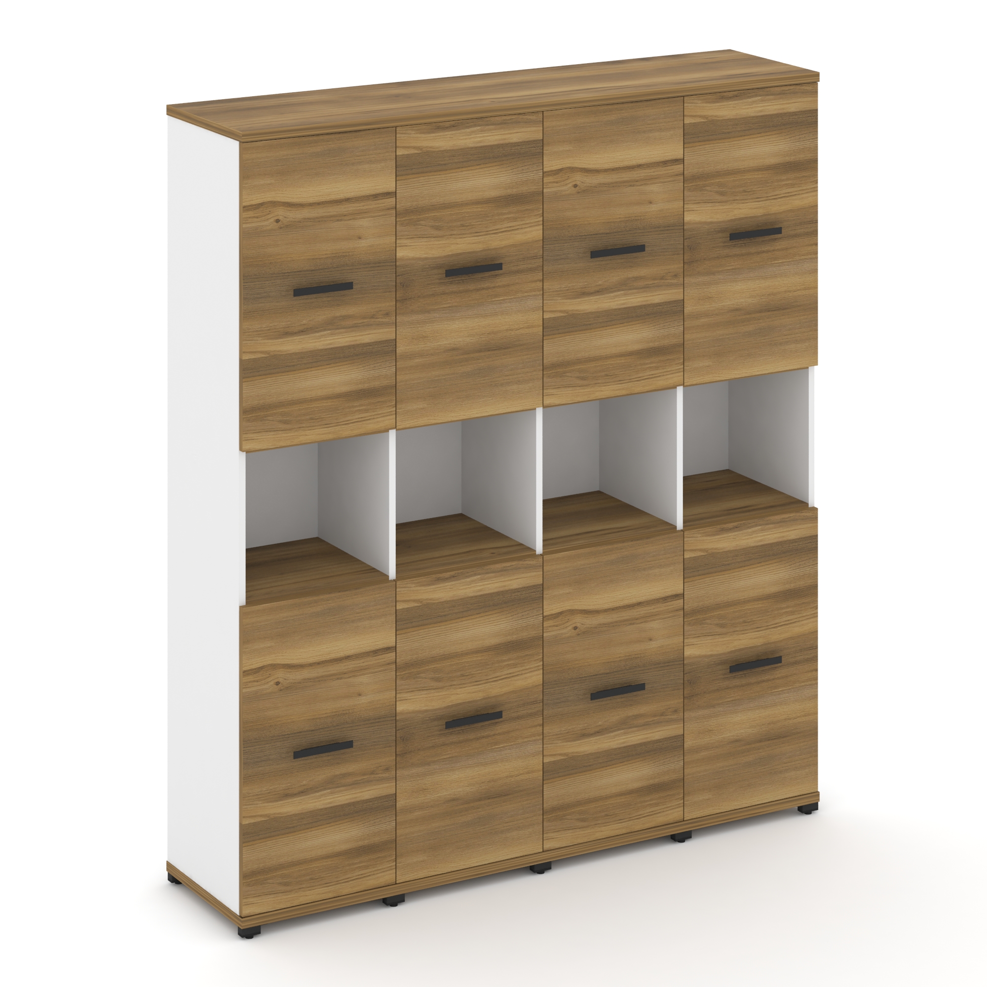 Concept Шкаф 4 узкие секции, 5 ниш CN.STU-543 B Сандал Янтарный/Белый Бриллиант/Металл Черный 1668*4