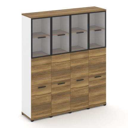 Concept Шкаф 4 узкие секции, 5 ниш CN.STU-545 RPB B Сандал Янтарный/Белый Бриллиант/Металл Черный/Пр