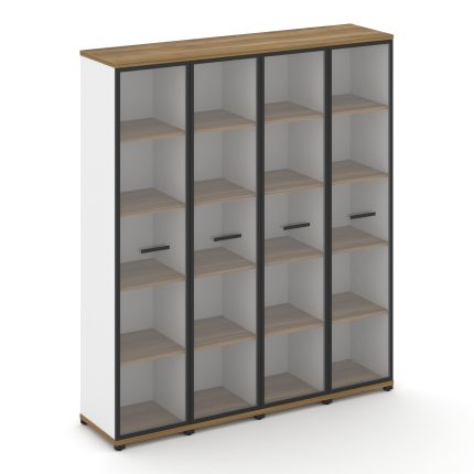 Concept Шкаф 4 узкие секции, 5 ниш CN.STU-548 RPB B Сандал Янтарный/Белый Бриллиант/Металл Черный/Пр