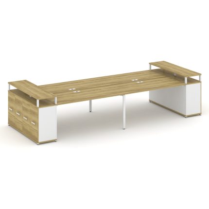 Concept Рабочая станция с опорными распаш. шкафами с верх. горизонтами  CN.DRS-268 W Дуб Винченцо/Бе