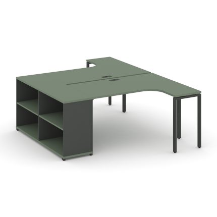 Concept Рабочая станция с опорным стеллажом CN.DSA-201 Кобо/Антрацит/Металл Антрацит 1800*1480*750