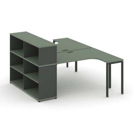 Concept Рабочая станция с опорным стеллажом с надставкой низ. CN.DSA-206 Кобо/Антрацит/Металл Антрац