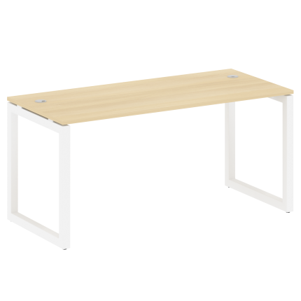 Metal System Quattro Стол письменный на О-образном м/к 50БО.СП-4 Акация Лорка/Металл Белый 1600*720*