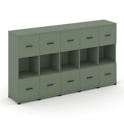 Concept Шкаф 5 узких секций, 3 ниши CN.STU-355 B Кобо/Металл Черный 2084*420*1186